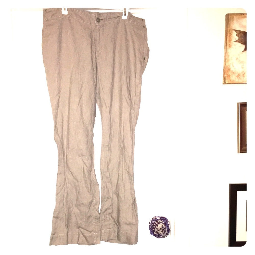 Mossimo Beige Tan 100% Linen pants size 14